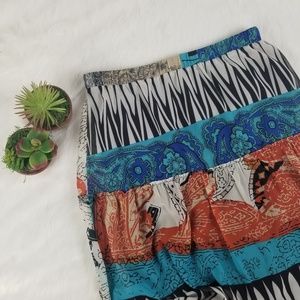 Chico's Majestic Blue Patchwork Boho Maxi Skirt 1